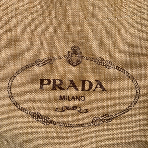 XL Prada raffia beach tote bag. Exclusive only to st barths and Capri - Picture 4 of 4